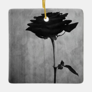 Gothic Black Rose Keramikornament