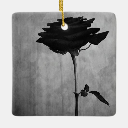 Gothic Black Rose Keramikornament (Vorderseite)