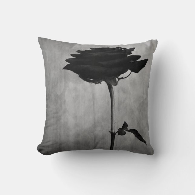 Gothic Black Rose Kissen (Vorderseite)