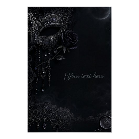 Gothic Black Rose Maske Poster (Vorderseite)