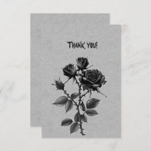 Gothic Black Rose on Steel Gray Danke (Vorne/Hinten)