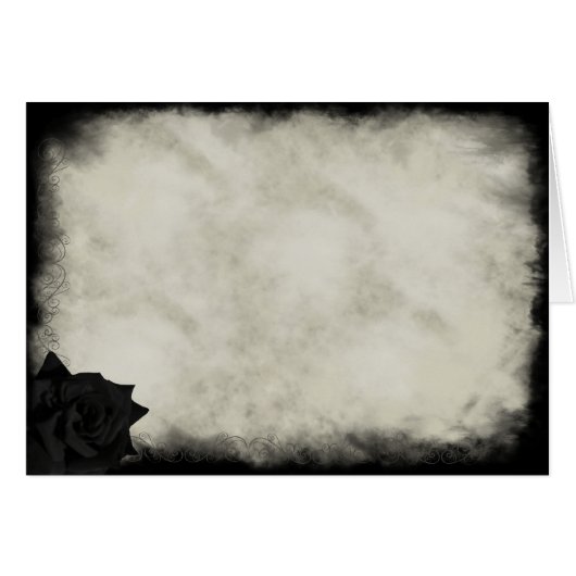 Gothic Black Rose Scrolls Karte (Vorderseite (Horizontal))