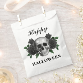 Gothic Black Rose & Skull Happy Halloween Geschenktütchen