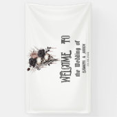 Gothic Black Rose Skulls Banner (Vertikal)