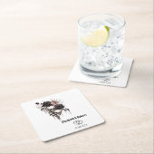 Gothic Black Rose Skulls Wedding Rechteckiger Pappuntersetzer (Vor Ort)