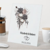 Gothic Black Rose Skulls Wedding Sockelschild (In Situ)