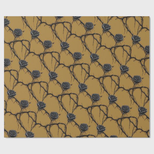 Gothic Black Rose Speedpaint Muster Geschenkpapier (Flach)