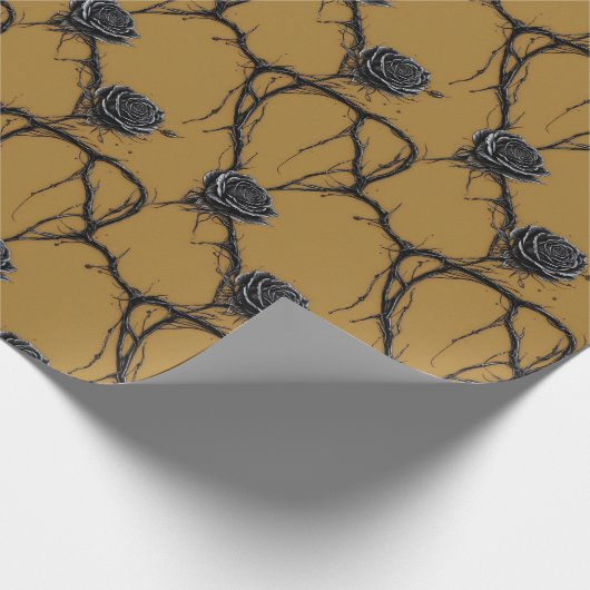 Gothic Black Rose Speedpaint Muster Geschenkpapier (Ecke)