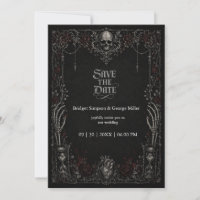 Gothic Black Rose Totenkopf Herz Hochzeit