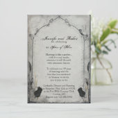 Gothic Black Rose Trellis Hochzeitstag Einladung (Stehend Vorderseite)