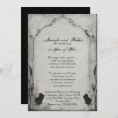Gothic Black Rose Trellis Hochzeitstag Einladung (Vorne/Hinten)
