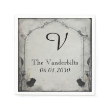 Gothic Black Rose Trellis Monogram Wedding