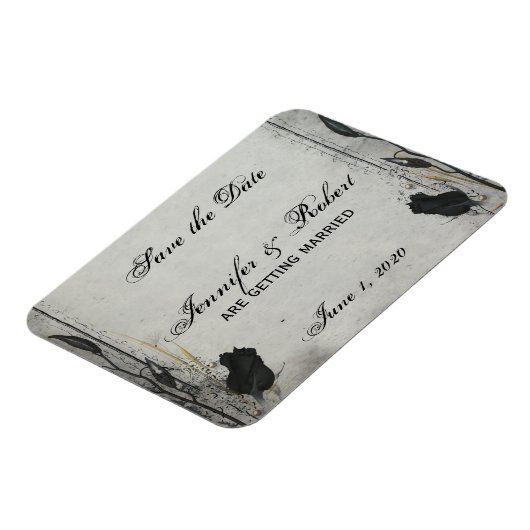 Gothic Black Rose Trellis Save the Date Magnet (Linke Seite)