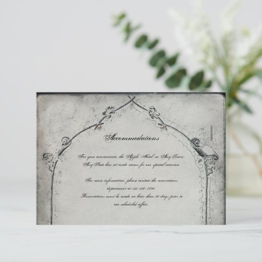 Gothic Black Rose Trellis Wedding Insert (Stehend Vorderseite)