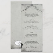 Gothic Black Rose Trellis Wedding Menu Menükarte (Vorne/Hinten)