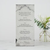 Gothic Black Rose Trellis Wedding Menu Menükarte (Stehend Vorderseite)