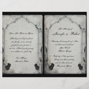 Gothic Black Rose Trellis Wedding Program