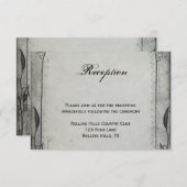 Gothic Black Rose Trellis Wedding Reception Begleitkarte (Vorne/Hinten)