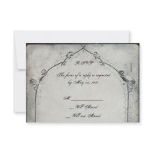 Gothic Black Rose Trellis Wedding Response Card