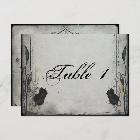 Gothic Black Rose Trellis Wedding Tischnummer (Vorne/Hinten)