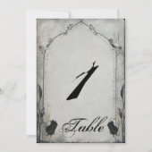 Gothic Black Rose Trellis Wedding Tischnummer (Vorderseite)