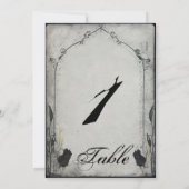 Gothic Black Rose Trellis Wedding Tischnummer (Rückseite)