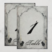 Gothic Black Rose Trellis Wedding Tischnummer (Vorne/Hinten)