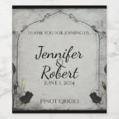 Gothic Black Rose Trellis Weinkarte Weinetikett (Einzelnes Label)