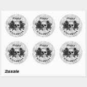 Gothic Black Rose und Skull Halloween Runder Aufkleber (Blatt)