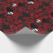 Gothic Black Roses and Skulls Geschenkpapier (Ecke)