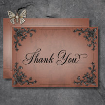 Gothic Black & Rust Filigree Heart Wedding