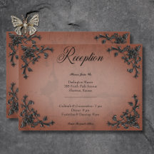 Gothic Black & Rust Filigree Herz Empfang