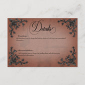 Gothic Black & Rust Filigree Herzdetails Begleitkarte (Vorderseite)