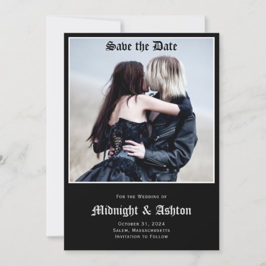 Gothic Black Save the Date (Vorderseite)