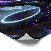 Gothic Black Serpent Glowing Purple Neon Fantasy Poster (Ecke)