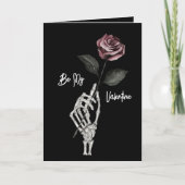 Gothic Black Skeleton Hand Rose Valentinstag Feiertagskarte (Vorderseite)