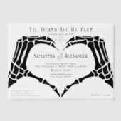 Gothic Black Skeleton Hände bis zum Tod Hochzeit Pergament Einladungen (Vorderseite)