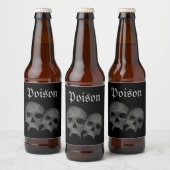Gothic Black Skull Poison Halloween-Party Dekorati Bierflaschenetikett (Flaschen)