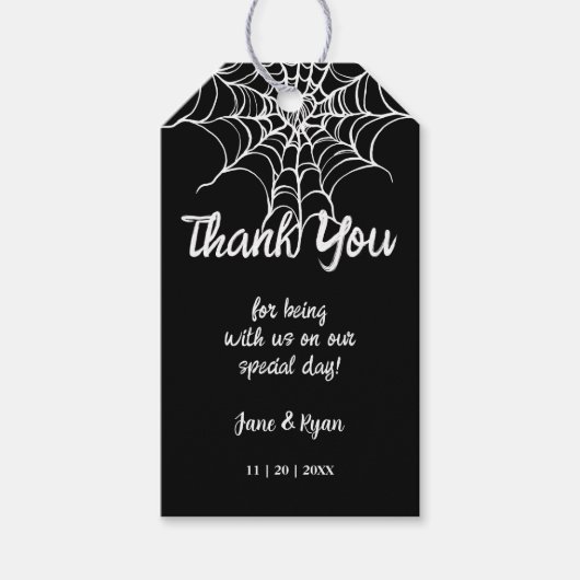 Gothic Black Spooky HalloWedding Gefallen Geschenk Geschenkanhänger (Vorderseite)