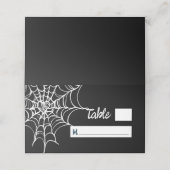 Gothic Black Spooky Halloween Hochzeit Platzkarte (Außenseite Aufgefaltet)