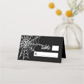 Gothic Black Spooky Halloween Hochzeit Platzkarte (Vorderseite)