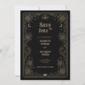 Gothic Black Spooky Tarot Hochzeit Save The Date (Vorderseite)