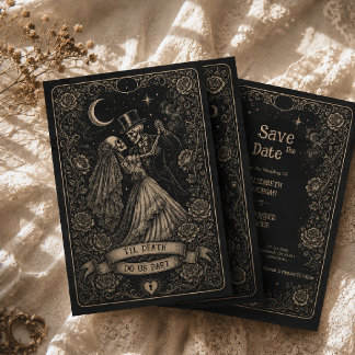 Gothic Black Spooky Tarot Hochzeit Save The Date