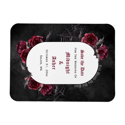 Gothic Black Till Death Do us Part Save the Date Magnet (Horizontal)