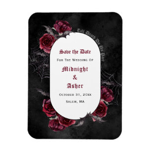 Gothic Black Till Death Do us Part Save the Date Magnet