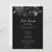 Gothic Black Till Death Formal Wedding Details und Einladung (Vorderseite)