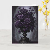 Gothic Black und Lila Rose Bouquet Geburtstag Karte (Gelbe Blume)