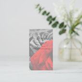Gothic Black und Rote Rosen Goth Wedding Details Visitenkarte (Stehend Vorderseite)