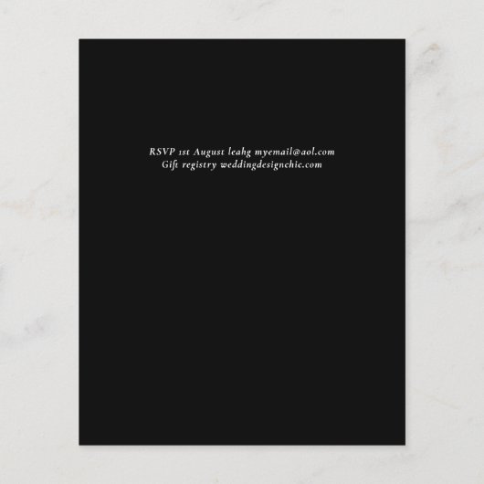 Gothic Black und Rote Rosen Goth Wedding Einladung Flyer (Hinten)