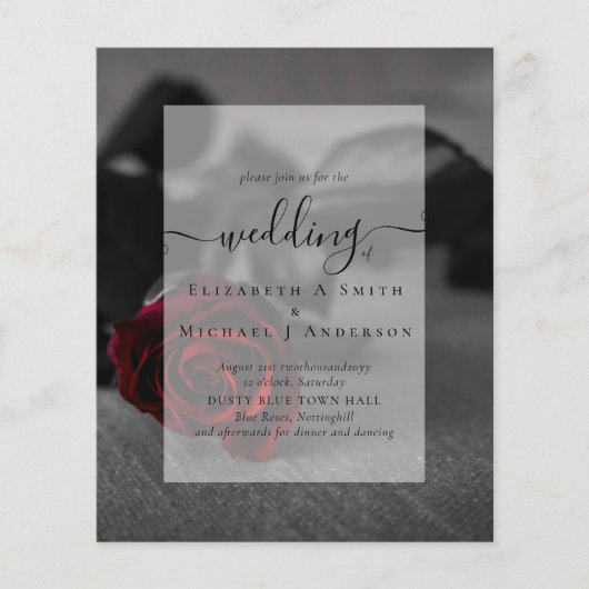 Gothic Black und Rote Rosen Goth Wedding Einladung Flyer (Vorne)